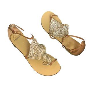 Lola Cruz flat womensflat sandals crystal mesh size 37